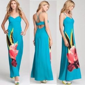 BEBE Keyhole Floral Maxi Dress